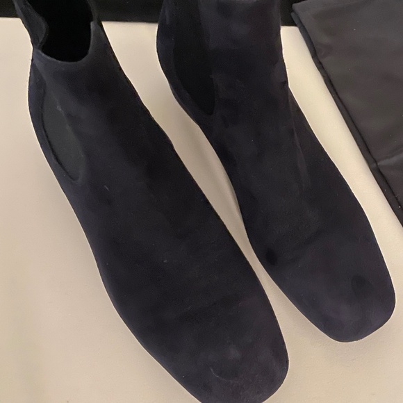 Prada Navy Blue Suede Chelsea Boot Euro Size 41 - Picture 3 of 4